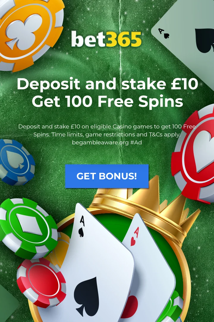 Deposit and stake £10 <br> Get 100 Free Spins