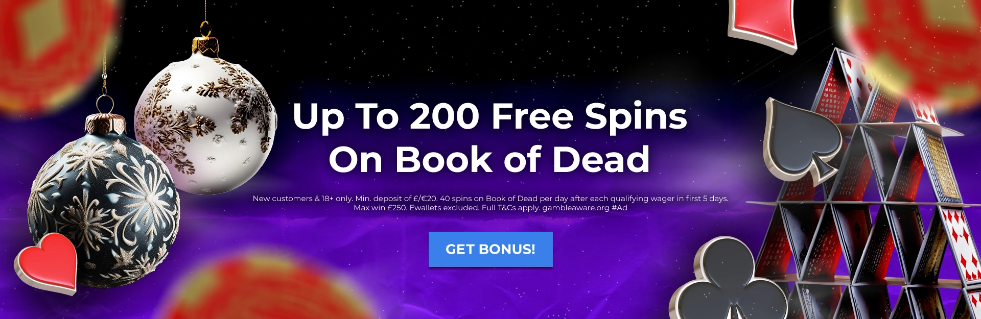 Up To 200 Free Spins<br>On Book of Dead